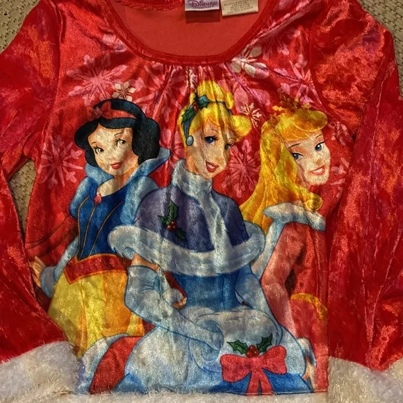 Pajamas Disney Princess Christmas girls size XS 4-5 Briefly Stated polyester - Picture 2 of 3